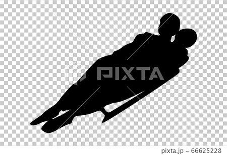 Winter sports silhouette luge 4 66625228