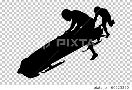 Winter sports silhouette bobsled 2 66625230