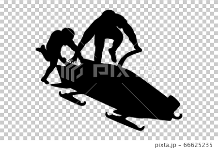 Winter sports silhouette bobsled 1 Winter sports silhouette bobsled 1 66625235