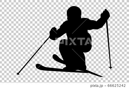 ウィンタースポーツシルエットフリースタイルスキー1のイラスト素材