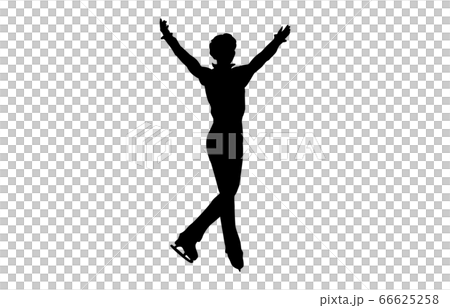 ウィンタースポーツシルエットフィギュアスケート15のイラスト素材