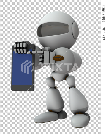 An artificial intelligence robot that presents information on a tablet device 66626903