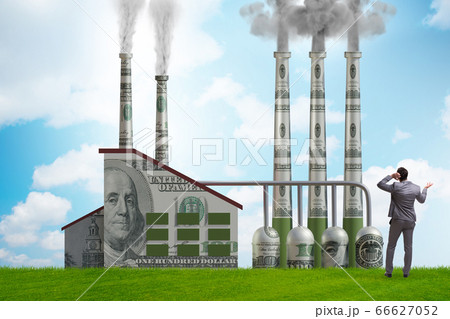Businessman in carbon tax concept 66627052