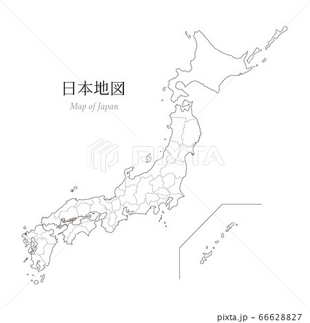 日本地図　白地図 66628827