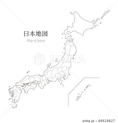 日本地図 白地図のイラスト素材