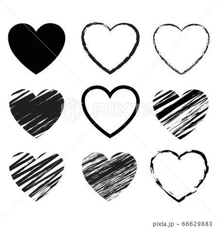 Hearts Symbol Set Isolated White Background Hearts Symbol Set Isolated White Background 66629883