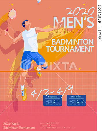 Badminton Tournament Posterのイラスト素材