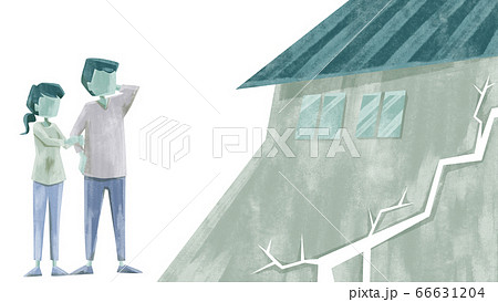欠陥住宅に驚く夫婦のイラスト 欠陥住宅に驚く夫婦のイラスト 66631204