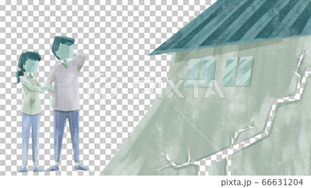 欠陥住宅に驚く夫婦のイラスト 欠陥住宅に驚く夫婦のイラスト 66631204