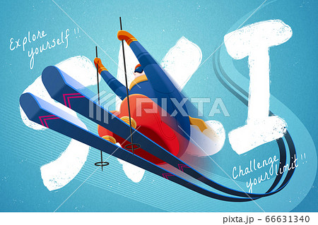 Alpine skier jumping in the air Alpine skier jumping in the air 66631340