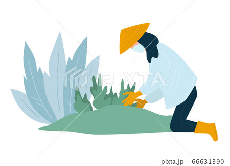 Gardening and farming during coronavirus outbreak, lady in hat 66631390
