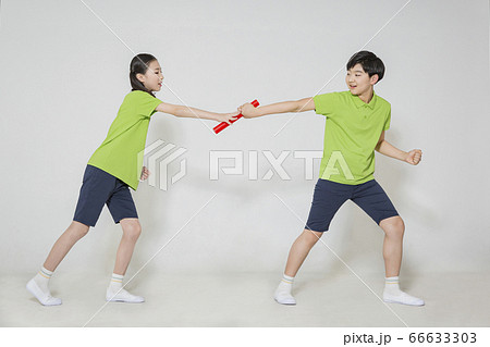 Group of school students portrait, happy smiling male and female students 361 66633303