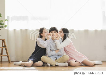 Group of school students portrait, happy smiling male and female students 131 66633551