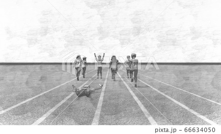 学校 運動会 リレー スタート 観客無し 建物無し イラスト1 学校 運動会 リレー スタート 観客無し 建物無し イラスト1 66634050