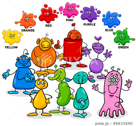 basic colors with aliens characters group 66635690