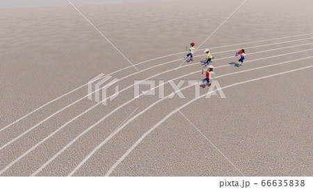 学校 運動会 リレー スタート 観客無し 建物無し イラスト25のイラスト素材