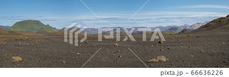 Panoramic Icelandic lava desert landscape with 66636226