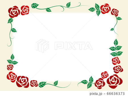 赤いバラのフレーム 66636373