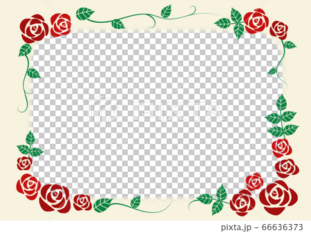 赤いバラのフレーム 66636373