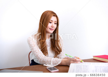 資料整理をする女性 資料整理をする女性 66636450