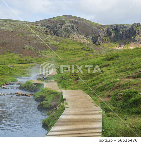 Natural geothermal bath in a Hot River stream in Natural geothermal bath in a Hot River stream in 66636476