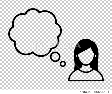 Thinking Woman Icon/Speech Bubble/Simple Thinking Woman Icon/Speech Bubble/Simple 66636501