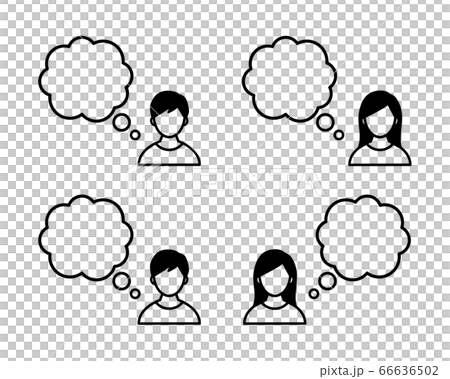 Thinking male and female icon / speech bubble / simple Thinking male and female icon / speech bubble / simple 66636502