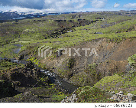 Beautiful lush green Landscape of Skoga river 66636523