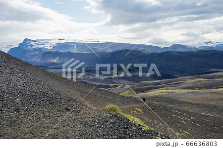 Icelandic lava desert landscape with Icelandic lava desert landscape with 66636803