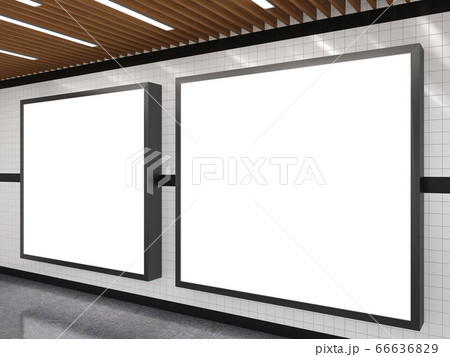 Subway advertising light box Large blank billboard Banner signage mock up display Modern interior 3d render Subway advertising light box Large blank billboard Banner signage mock up display Modern interior 3d render 66636829
