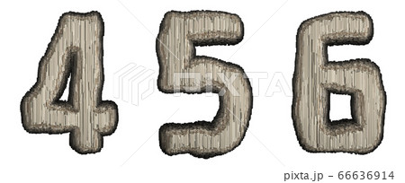 Set of numbers 4, 5, 6 made of industrial metal 3D Set of numbers 4, 5, 6 made of industrial metal 3D 66636914