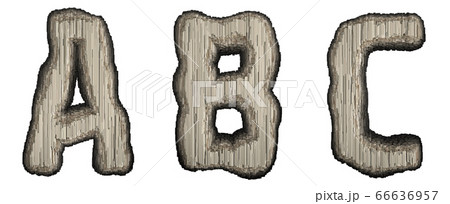 Set of industrial metal alphabet letter A, B, C 3D 66636957