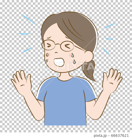 Woman with eyeglasses crying hand-drawn Woman with eyeglasses crying hand-drawn 66637621