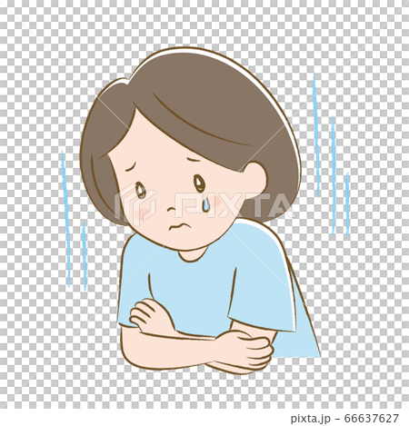 腕を組んで涙を流す女性 手描き風のイラスト素材 [66637627] - PIXTA