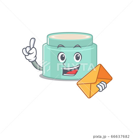 A picture of cheerful lipbalm cartoon design with brown envelope 66637682