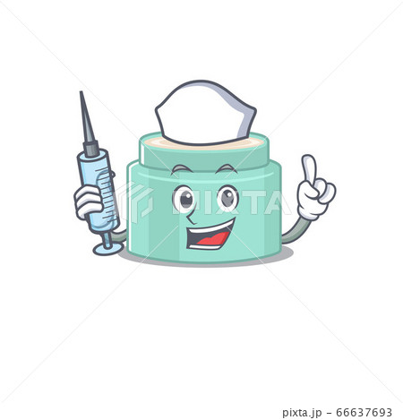 Lipbalm humble nurse mascot design with a syringe 66637693