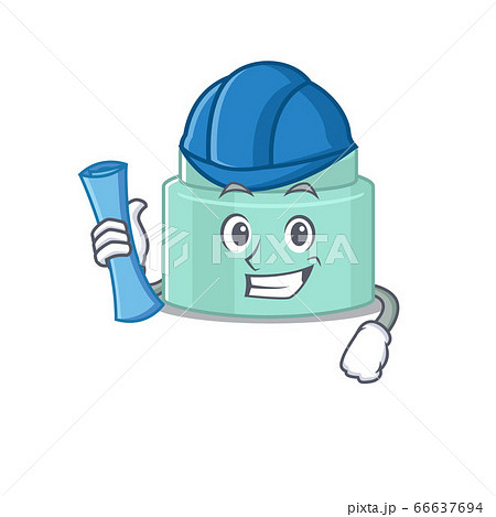 caricature picture of lipbalm Architect with blue prints 66637694