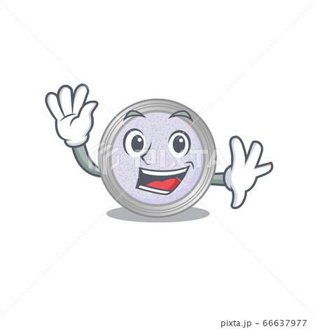 A charming glitter eyeshadow mascot design style smiling and waving hand 66637977