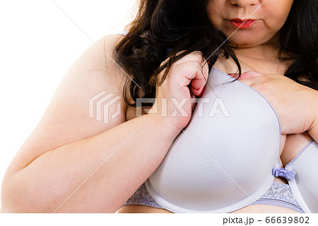 Fat woman big breast wearing bra - Stock Photo [66639802] - PIXTA