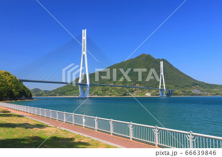 【愛媛県】晴天下の多々羅大橋 66639846