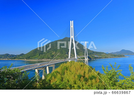 【愛媛県】晴天下の多々羅大橋 66639867