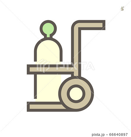 Oxygen gas tank and trolley vector icon design, Oxygen gas tank and trolley vector icon design, 66640897
