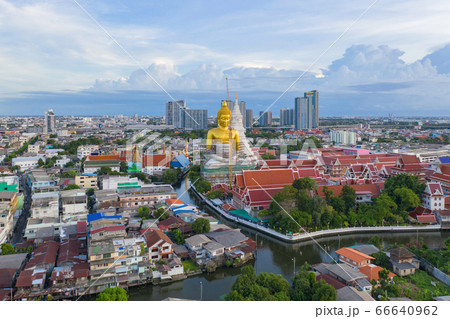 Aerial view of the Giant Golden Buddha in Wat 66640962