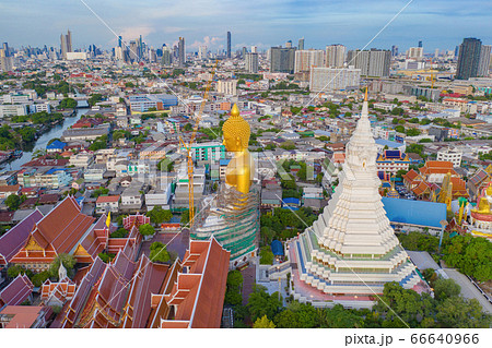 Aerial view of the Giant Golden Buddha in Wat 66640966