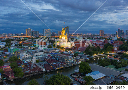 Aerial view of the Giant Golden Buddha in Wat 66640969