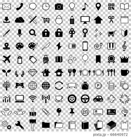 白黒アイコン100個セット 66640972