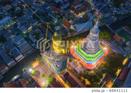 Aerial view of the Giant Golden Buddha in Wat Aerial view of the Giant Golden Buddha in Wat 66641111
