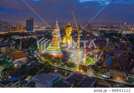 Aerial view of the Giant Golden Buddha in Wat Aerial view of the Giant Golden Buddha in Wat 66641112