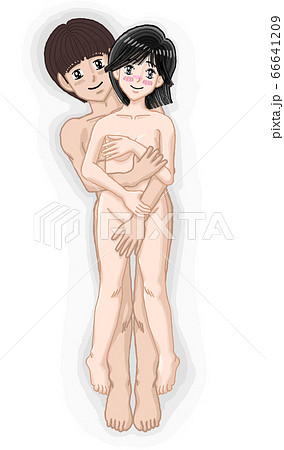由貴 抱き合う若い男女 セックスをイメージしたイラスト03のイラスト素材