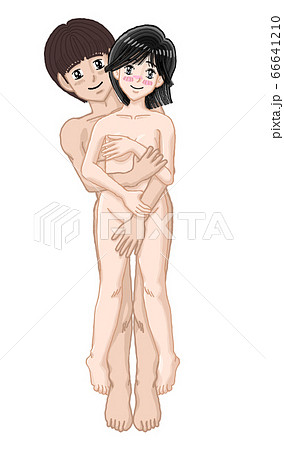 由貴　抱き合う若い男女　セックスをイメージしたイラスト01 66641210